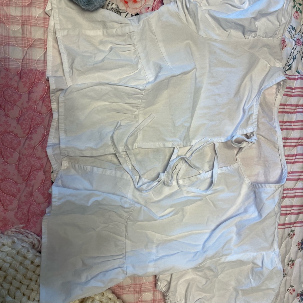 White Tie-Back Blouse